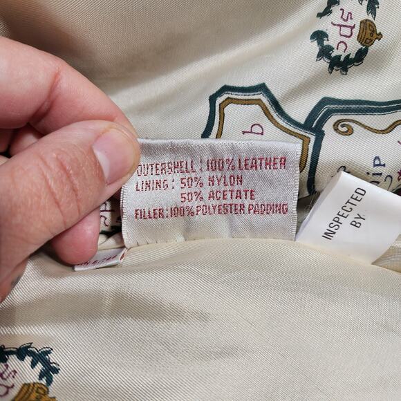 Vintage Blue Leather Bomber Jacket Size Large Men's Made in Korea Paris Sport - Picture 6 of 10